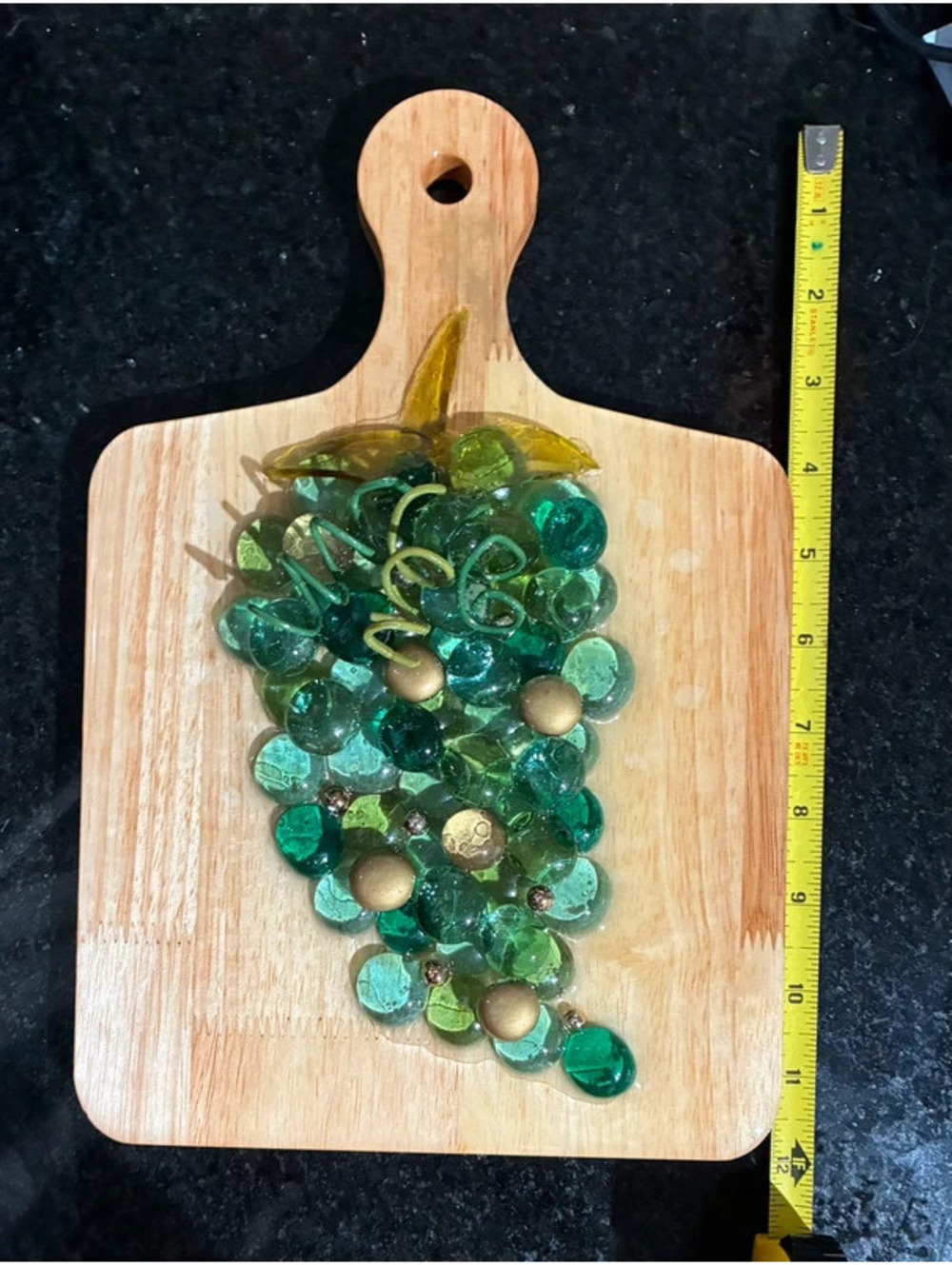 Resin and glass grape decor